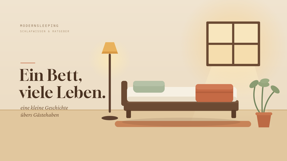 Gemütliches Gästebett im Morgenlicht – Ratgeber „Ein Bett, viele Leben"
