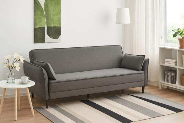 Schlafsofa mit verstellbaren Armlehnen, Dekokissen