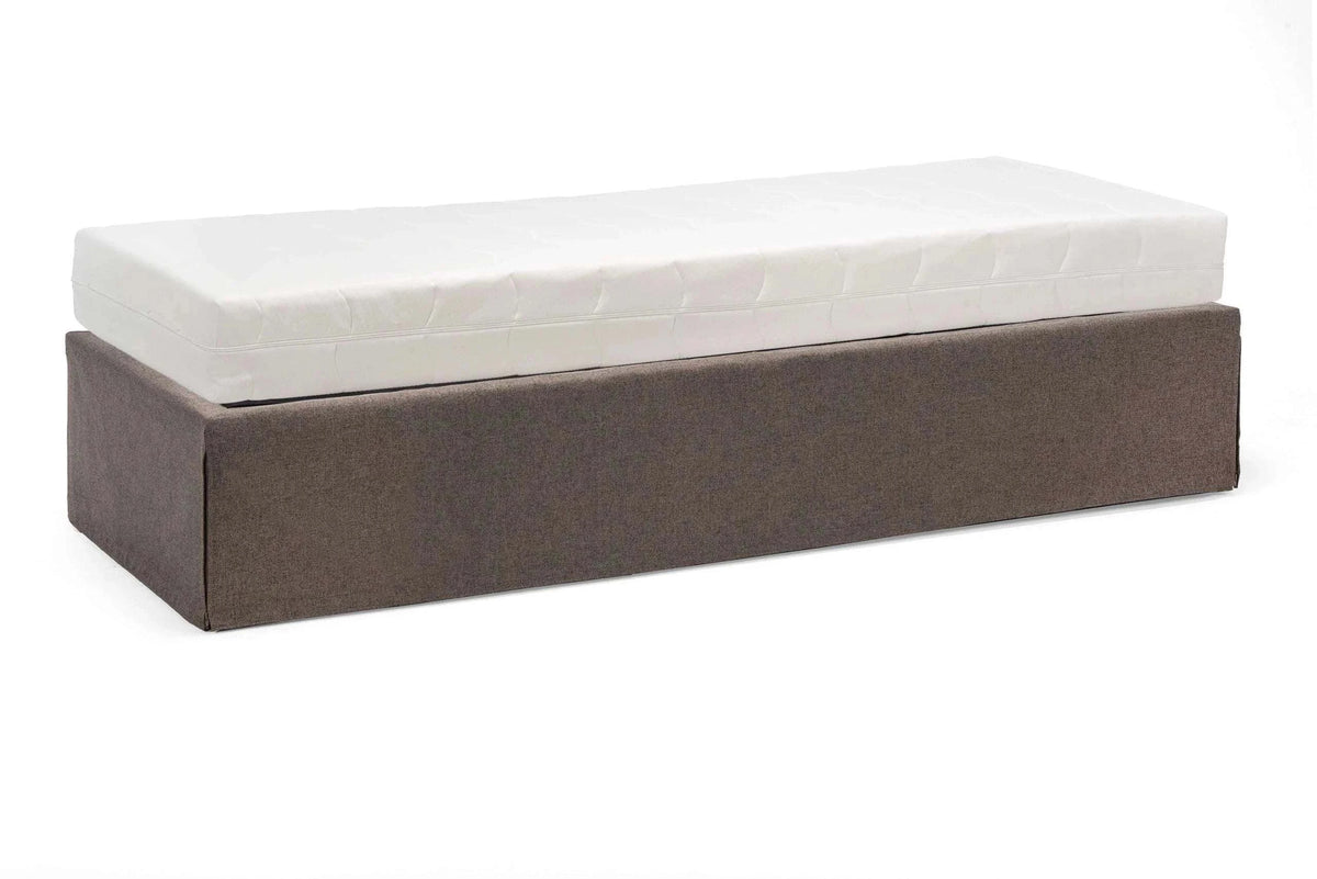 Funktionsbett Twinbox Unterbau in Nika Braun mit Matratze