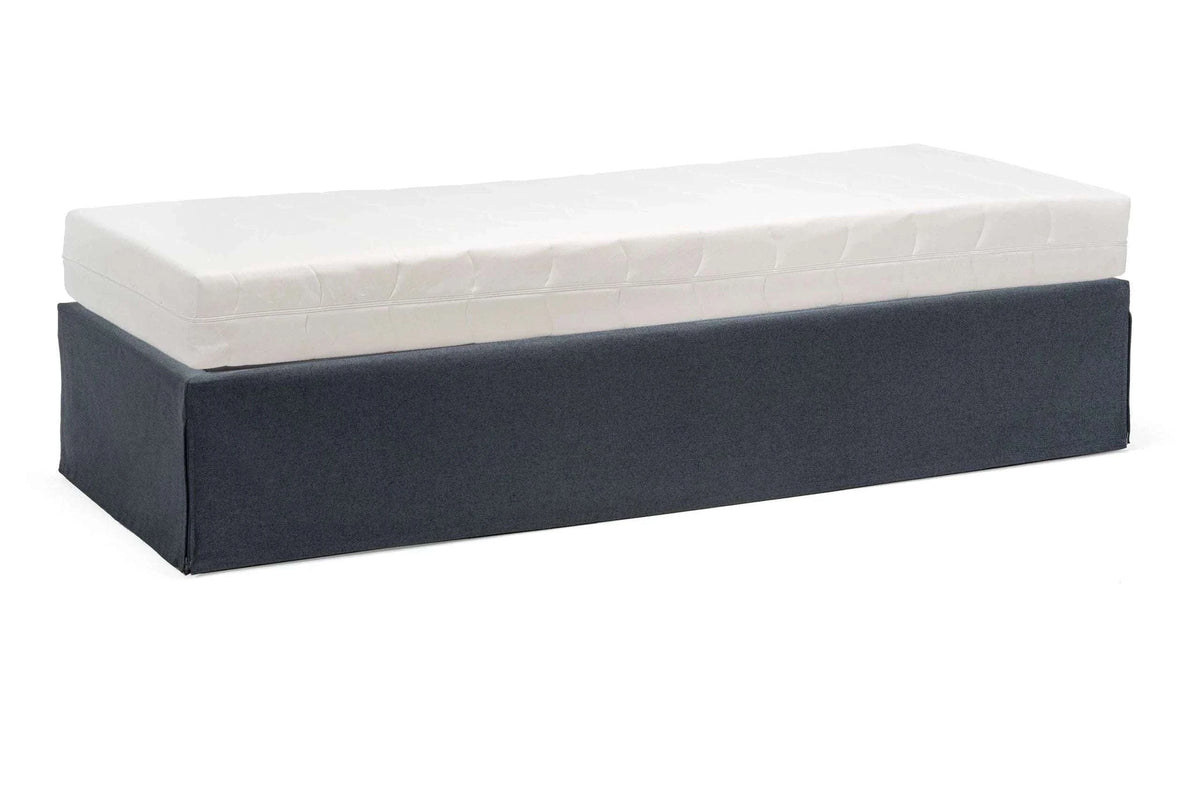 Funktionsbett Twinbox Unterbau in Nika Royalblau mit Matratze